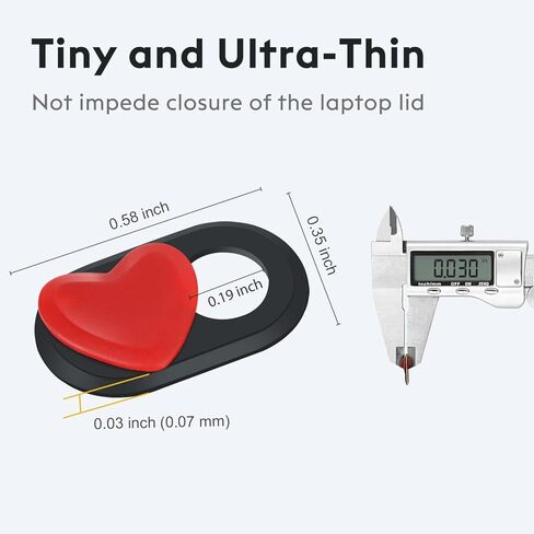 شريحة غطاء كاميرا الويب (4 عبوات) - منزلق غطاء الكاميرا لأجهزة MacBook، iMac، الكمبيوتر المحمول، الكمبيوتر، iPad، iPhone، الهاتف الخلوي، الكمبيوتر الشخصي - ملحقات رائعة لحماية الخصوصية - منزلق على شكل قلب أحمر in Kuwait