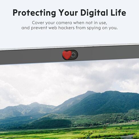 شريحة غطاء كاميرا الويب (4 عبوات) - منزلق غطاء الكاميرا لأجهزة MacBook، iMac، الكمبيوتر المحمول، الكمبيوتر، iPad، iPhone، الهاتف الخلوي، الكمبيوتر الشخصي - ملحقات رائعة لحماية الخصوصية - منزلق على شكل قلب أحمر in Kuwait