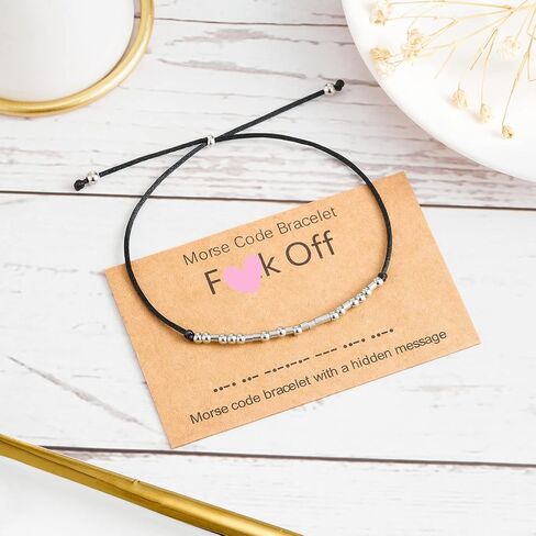White Elephant Gifts, Morse Code Bracelets Dainty Jewelry Gifts for Women Men Best Friend, Gag Gifts in Saudi Arabia