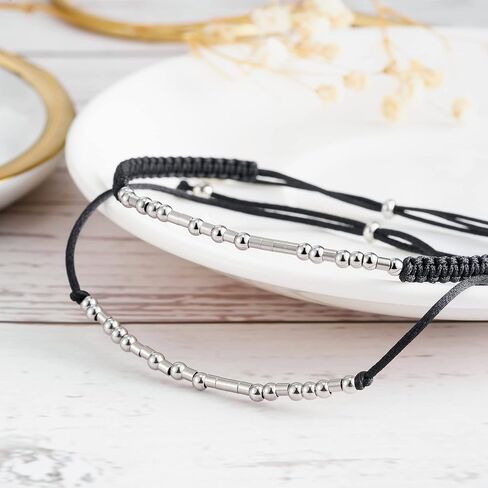 White Elephant Gifts, Morse Code Bracelets Dainty Jewelry Gifts for Women Men Best Friend, Gag Gifts in Saudi Arabia