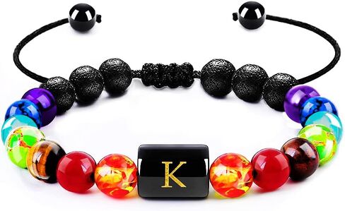 Initial Bracelet Stress Relief Gifts For Women Girls Yoga Chakra Bracelet For Women Healing Crystal Bracelet Essential Oil Bracelet For Women in Saudi Arabia