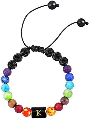 Initial Bracelet Stress Relief Gifts For Women Girls Yoga Chakra Bracelet For Women Healing Crystal Bracelet Essential Oil Bracelet For Women in Saudi Arabia