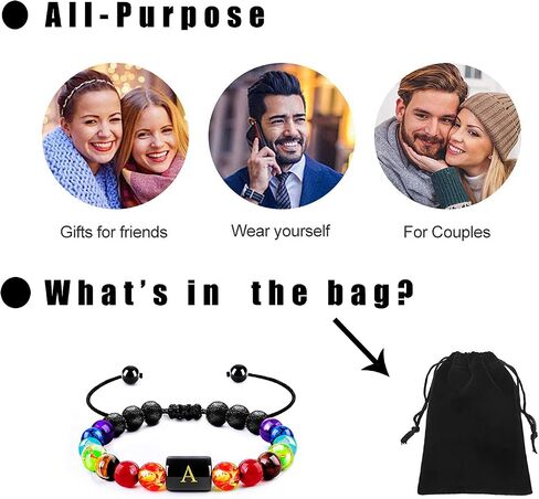 Initial Bracelet Stress Relief Gifts For Women Girls Yoga Chakra Bracelet For Women Healing Crystal Bracelet Essential Oil Bracelet For Women in Saudi Arabia