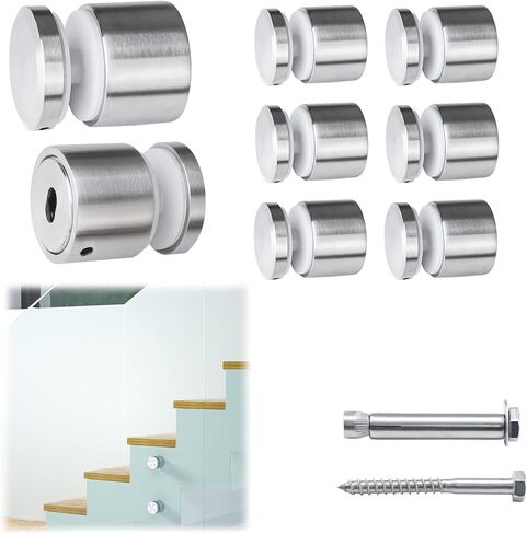 Muzata 8Pack Glass Standoff Screws 1 21/32 inch Heavy Duty Stainless Steel Glass Pin for Glass Railing Side Mount, GA05 SL4 in Kuwait