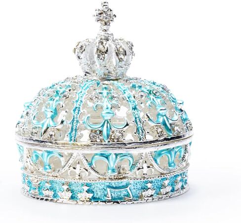 Crown Jewelry Box, Crown Holder Display Box, Princess Jewelry Box, Travel Jewelry Organizer, Table Trinkets, Mini Enamel Painted Ornaments for Decoration Storage (Carmine Rose) in Saudi Arabia