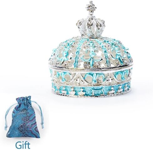 Crown Jewelry Box, Crown Holder Display Box, Princess Jewelry Box, Travel Jewelry Organizer, Table Trinkets, Mini Enamel Painted Ornaments for Decoration Storage (Carmine Rose) in Saudi Arabia
