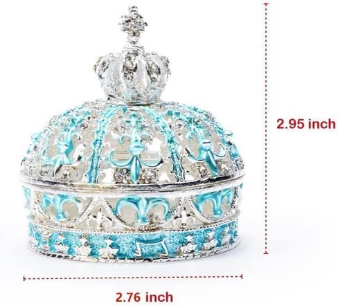 Crown Jewelry Box, Crown Holder Display Box, Princess Jewelry Box, Travel Jewelry Organizer, Table Trinkets, Mini Enamel Painted Ornaments for Decoration Storage (Carmine Rose) in Saudi Arabia
