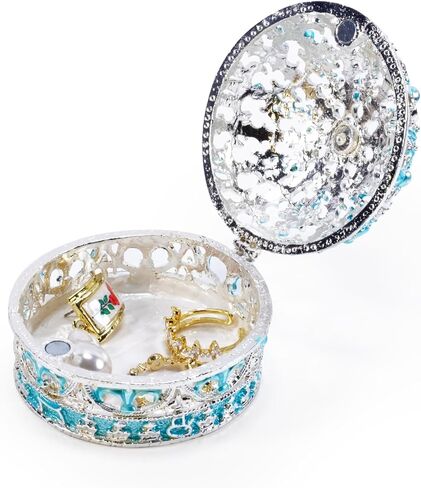 Crown Jewelry Box, Crown Holder Display Box, Princess Jewelry Box, Travel Jewelry Organizer, Table Trinkets, Mini Enamel Painted Ornaments for Decoration Storage (Carmine Rose) in Saudi Arabia