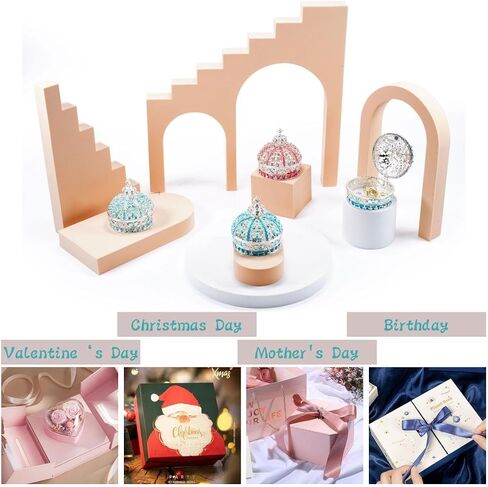 Crown Jewelry Box, Crown Holder Display Box, Princess Jewelry Box, Travel Jewelry Organizer, Table Trinkets, Mini Enamel Painted Ornaments for Decoration Storage (Carmine Rose) in Saudi Arabia