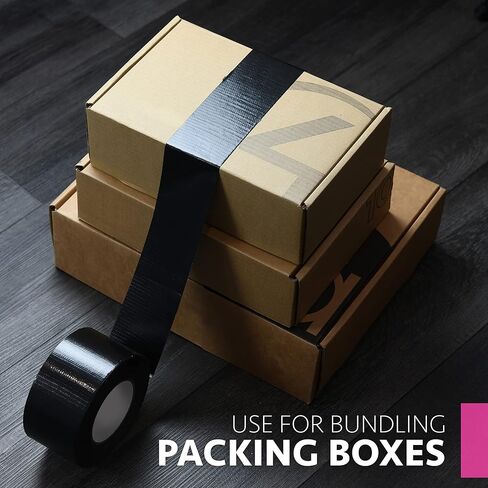 شريط لاصق عريض (4 لفات) بسمك 3 بوصات × 180 قدمًا وسمك 9 مل، شريط لاصق أسود شديد التحمل مقاوم للماء، صنع في الولايات المتحدة الأمريكية in Kuwait