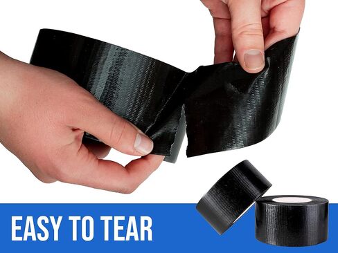 شريط لاصق عريض (4 لفات) بسمك 3 بوصات × 180 قدمًا وسمك 9 مل، شريط لاصق أسود شديد التحمل مقاوم للماء، صنع في الولايات المتحدة الأمريكية in Kuwait