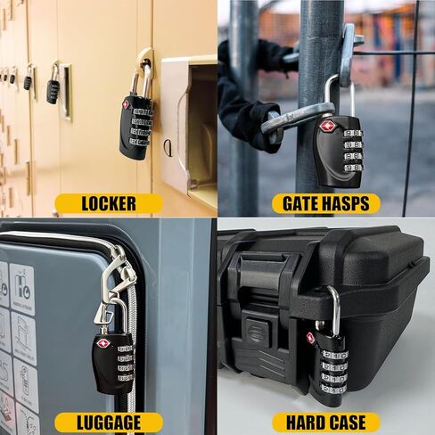 2 حزمة أقفال حالة بندقية معتمدة من TSA لحالات المسدسات، أقفال حقائب الحمل البلاستيكية الصلبة للسفر للأسلحة النارية، أقفال Trvel شديدة التحمل مقاومة للقطع in Kuwait