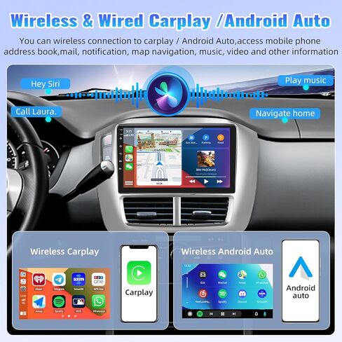 ستيريو سيارة Camecho 2G+64G Android 13 لسيارة 2006-2008 Honda Pilot Radio 9 بوصة تعمل باللمس مع Apple Carplay اللاسلكي وAndroid Auto، راديو السيارة مع بلوتوث GPS WiFi EQ 1080P SWC + كاميرا احتياطية AHD in Saudi Arabia