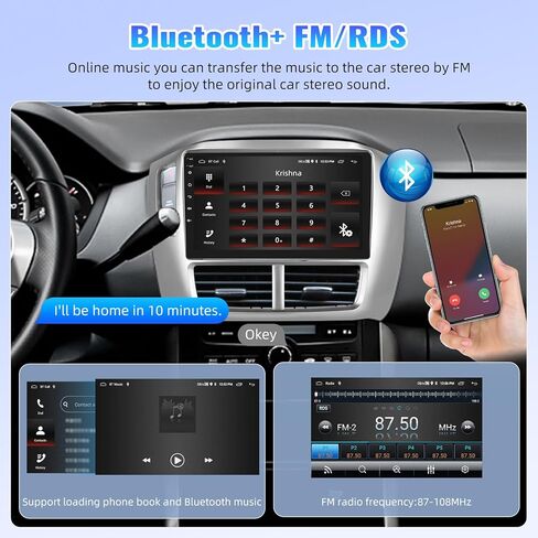 ستيريو سيارة Camecho 2G+64G Android 13 لسيارة 2006-2008 Honda Pilot Radio 9 بوصة تعمل باللمس مع Apple Carplay اللاسلكي وAndroid Auto، راديو السيارة مع بلوتوث GPS WiFi EQ 1080P SWC + كاميرا احتياطية AHD in Saudi Arabia