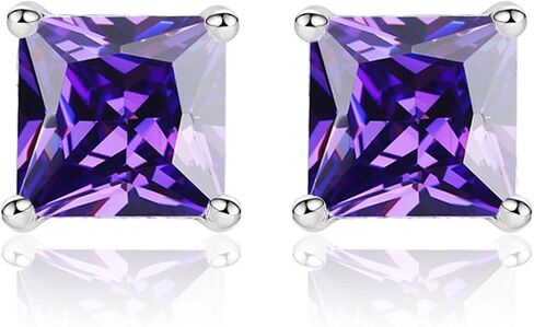 Diamond Stud Earrings for Women Girls Unique Elegant Sparkling Square Vintage colorful Crystal Statement Earrings Fashion Birthday Party Jewelry Gifts in Saudi Arabia