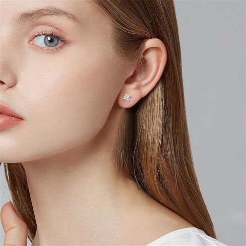 Diamond Stud Earrings for Women Girls Unique Elegant Sparkling Square Vintage colorful Crystal Statement Earrings Fashion Birthday Party Jewelry Gifts in Saudi Arabia