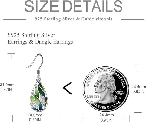 925 Sterling Silver Green Earrings for Women Enamel Leaf Jewelry Set in Saudi Arabia