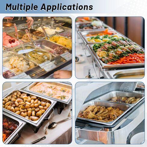 4 عبوات من مقالي الفندق بنصف الحجم، مقلاة طاولة بخار من الفولاذ المقاوم للصدأ بعمق 1/2 مقاس 2.6 بوصة، مقلاة طعام مضادة للمربى للمنزل والفندق ومستلزمات تقديم الطعام للحفلات in Kuwait