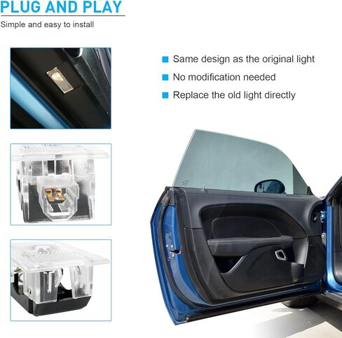 شعار مصابيح الباب Never Fade متوافق مع دودج تشارجر 2006 إلى الوقت الحاضر، ملحقات مصابيح LED Ghost Shadow ترحيب البركة (أحمر، قطعتان) in Kuwait