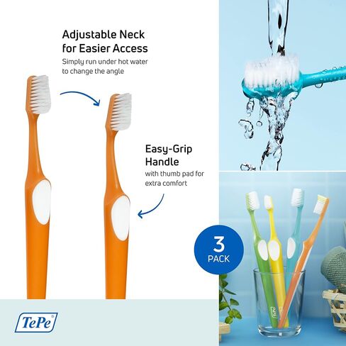 TEPE Supreme Toothbrush, Soft Bristle Toothbrush, Tapered Brush Head for Sensitive Teeth and Gum Care, Adult, 1 Pack in Kuwait