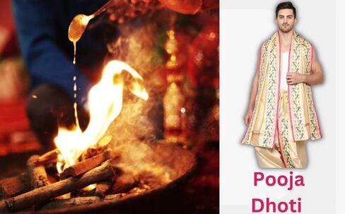 Rameshwaram Fabrics Peacock Border Indian Wedding Dress Dhoti for men, Readymade Ready to Wear Stitched Dhoti with Stole in Saudi Arabia