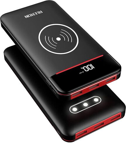 شاحن محمول، بنك طاقة لاسلكي بقدرة 25000 مللي أمبير في الساعة، شحن سريع USB-C مع 3 مخارج ومدخلين، حزمة بطارية خارجية فائقة السعة متوافقة مع هواتف iPhone Samsung Android وغيرها in Saudi Arabia