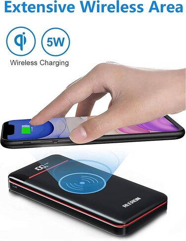 شاحن محمول، بنك طاقة لاسلكي بقدرة 25000 مللي أمبير في الساعة، شحن سريع USB-C مع 3 مخارج ومدخلين، حزمة بطارية خارجية فائقة السعة متوافقة مع هواتف iPhone Samsung Android وغيرها in Saudi Arabia
