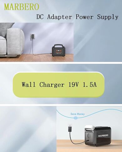 ماربيرو 19 فولت تيار متردد/تيار مستمر محول سلك الطاقة قابس إمداد الطاقة متوافق مع M82S M82SMAX M822S M168 بنك الطاقة المحمول مولدات الطاقة الشمسية بطارية ليثيوم 1.5 أمبير شاحن محول الحائط in Kuwait