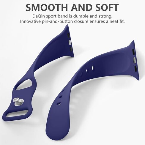 DaQin Sport Band Compatible with Apple Watch Bands 40mm 41mm 42mm 44mm 45mm 46mm 49mm 38mm Women Men, Soft Silicone Waterproof Wristband Strap for iWatch Band Series 11 10 9 8 7 6 5 4 3 2 1 SE Ultra in Kuwait