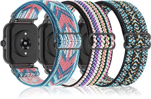 3 Pack Stretchy Nylon Watch Bands Compatible with Amazfit GTR 4/ GTR 3 Pro/GTR 3/GTR 2/2e/Bip 5/GTR 47mm/Cheetah,22MM Loop Elastic Straps for Garmin Vivoactive 4,Venu 2,Venu 3,Replacement Band Women Men in Kuwait