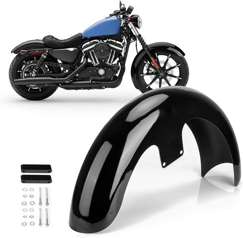 Wrap Metal 19 inch Front Fender For Harley Touring Electra Glide Road Glide Road King Street Glide FLTCUI FLTCU FLHTK (Gloss Black) in Kuwait