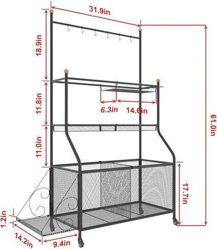 Garage Sports Equipment Organizer Rack for Home Gym Black Rolling Basketball Holder sports equipment storage Indoor/Outdoor in Kuwait