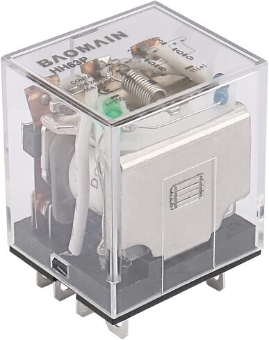 Baomain General Purpose Power Relay,HH63P (LY3) DPDT 11 Pins DC 12V 3NO 3NC,Green LED Indicator PCB Power Relay in Saudi Arabia