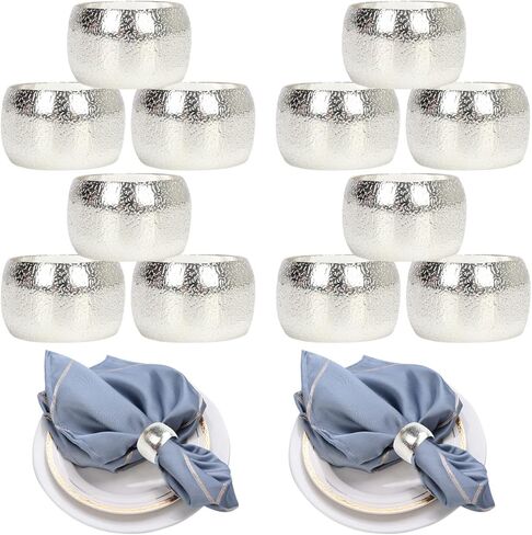 Napkin Rings Gold Set of 10 Bling Napkin Rings for Weddings Christmas Napkin Rings Gold for Dining Table, Holiday Décor and Special Occasions (Golden 10PCS) in Saudi Arabia