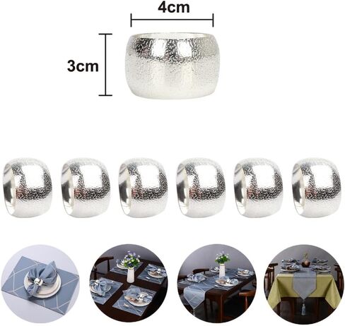 Napkin Rings Gold Set of 10 Bling Napkin Rings for Weddings Christmas Napkin Rings Gold for Dining Table, Holiday Décor and Special Occasions (Golden 10PCS) in Saudi Arabia