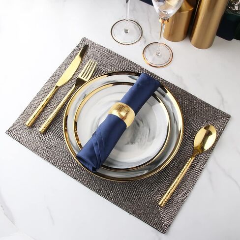 Napkin Rings Gold Set of 10 Bling Napkin Rings for Weddings Christmas Napkin Rings Gold for Dining Table, Holiday Décor and Special Occasions (Golden 10PCS) in Saudi Arabia