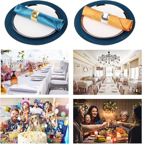 Napkin Rings Gold Set of 10 Bling Napkin Rings for Weddings Christmas Napkin Rings Gold for Dining Table, Holiday Décor and Special Occasions (Golden 10PCS) in Saudi Arabia