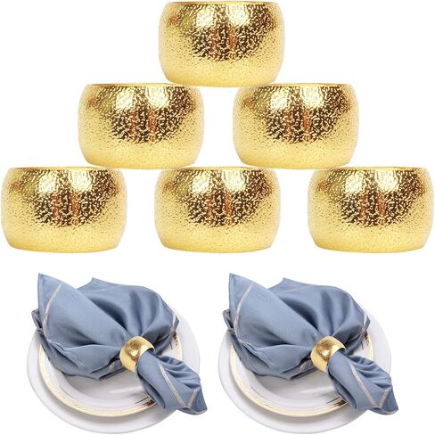 Napkin Rings Gold Set of 10 Bling Napkin Rings for Weddings Christmas Napkin Rings Gold for Dining Table, Holiday Décor and Special Occasions (Golden 10PCS) in Saudi Arabia