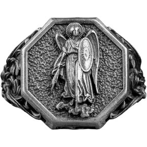 القديس مايكل رن رينج ذا رئيس الملائكة الفضية ، القديس مايكل قائد جيش الله ، المجوهرات الدينية ، صلاة من أجلنا ، هدية دينية in Kuwait