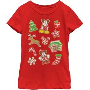 Disney Characters Gingerbread Mouses Girl's Solid Crew Tee in Kuwait
