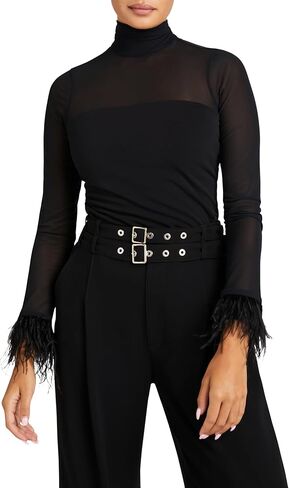 Cinq à Sept Women's Feather Trim Shantel Top in Saudi Arabia