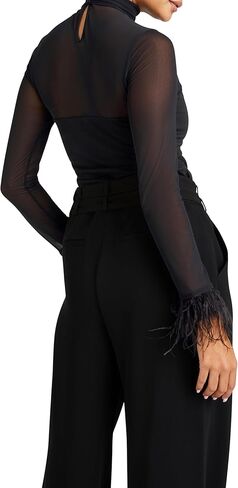 Cinq à Sept Women's Feather Trim Shantel Top in Saudi Arabia
