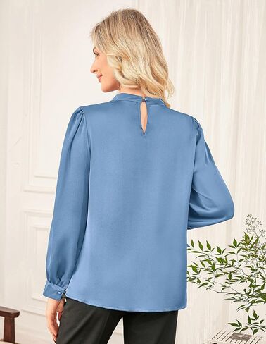 GRACE KARIN Women's Dressy Business Casual Tops Long Sleeve Shirts Satin Silk Blouse Work Office Fall Outfits 2025 in Saudi Arabia