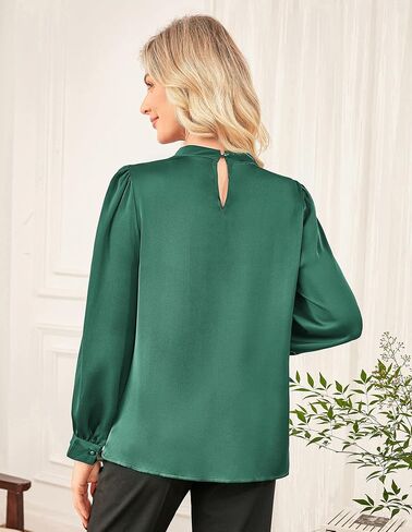 GRACE KARIN Women's Dressy Business Casual Tops Long Sleeve Shirts Satin Silk Blouse Work Office Fall Outfits 2025 in Saudi Arabia