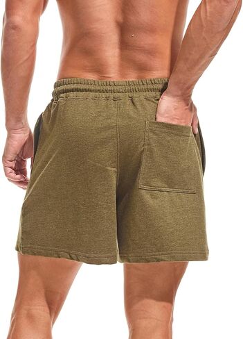 AMY COULEE Men's Athletic Sweat Shorts 5" Casual Lounge Shorts Elastic Waist Gym Workout Shorts with Pockets in Kuwait