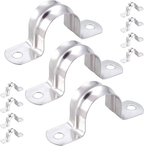 10pcs 2 3/8 inch Pipe Strap Clamp,2 Holes,304,U-Tube Strap Clamp,M60 U Bracket Tube Clip,Secures Conduit (internal diameter 60mm） in Kuwait
