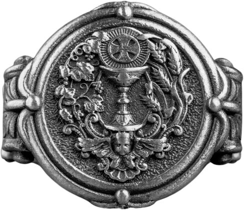 القربان المقدس ، خاتم القربان المقدس ، الخاتم الفضي ، التصميم الفريد كريستان ، رنين ، رجالي مسيحية ، خاتم سيلتي ، هدية ، هدية ، هدية ، in Kuwait