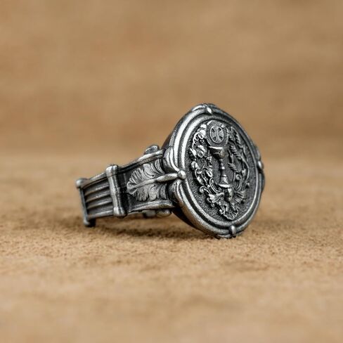 القربان المقدس ، خاتم القربان المقدس ، الخاتم الفضي ، التصميم الفريد كريستان ، رنين ، رجالي مسيحية ، خاتم سيلتي ، هدية ، هدية ، هدية ، in Kuwait