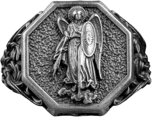 القديس مايكل رن رينج ذا رئيس الملائكة الفضية ، القديس مايكل قائد جيش الله ، المجوهرات الدينية ، صلاة من أجلنا ، هدية دينية in Kuwait