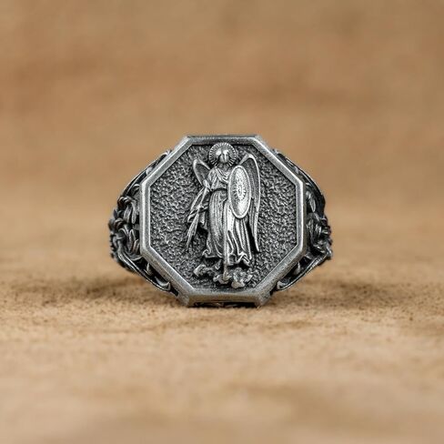 القديس مايكل رن رينج ذا رئيس الملائكة الفضية ، القديس مايكل قائد جيش الله ، المجوهرات الدينية ، صلاة من أجلنا ، هدية دينية in Kuwait